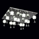 Nowoczesna lampa sufitowa LED w kształcie kwadratu, chrom, klosze szklane 455010913