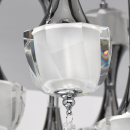 Nowoczesna lampa sufitowa LED w kształcie kwadratu, chrom, klosze szklane 455010913