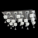 Nowoczesna lampa sufitowa LED w kształcie kwadratu, chrom, klosze szklane 455010913