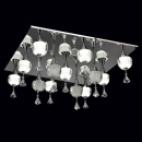 Nowoczesna lampa sufitowa LED w kształcie kwadratu, chrom, klosze szklane 455010913