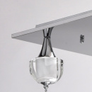 Nowoczesna lampa sufitowa LED w kształcie kwadratu, chrom, klosze szklane 455010913