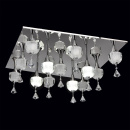 Nowoczesna lampa sufitowa LED w kształcie kwadratu, chrom, klosze szklane 455010913