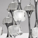 Nowoczesna lampa sufitowa LED w kształcie kwadratu, chrom, klosze szklane 455010913