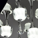 Nowoczesna lampa sufitowa LED w kształcie kwadratu, chrom, klosze szklane 455010913