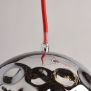 Nowoczesna lampa wisząca chromowane kule LED, czerwone przewody Cottbus MW-Light 492014406