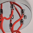 Nowoczesna lampa wisząca chromowane kule LED, czerwone przewody Cottbus MW-Light 492014406