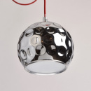 Nowoczesna lampa wisząca chromowane kule LED, czerwone przewody Cottbus MW-Light 492014406