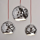 Nowoczesna lampa wisząca chromowane kule LED, czerwone przewody Cottbus MW-Light 492014406