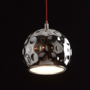 Nowoczesna lampa wisząca chromowane kule LED, czerwone przewody Cottbus MW-Light 492014406