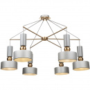 Nowoczesna lampa wisząca z szara z mosiężnymi elementami Void Maytoni MOD030PL-06GR