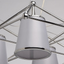 Nowoczesna lampa wisząca ze stali nierdzewnej ze srebrnymi abażurami Chiaro 612010306