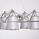 Nowoczesna lampa wisząca ze stali nierdzewnej ze srebrnymi abażurami Chiaro 612010306