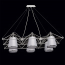 Nowoczesna lampa wisząca ze stali nierdzewnej ze srebrnymi abażurami Chiaro 612010306