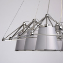 Nowoczesna lampa wisząca ze stali nierdzewnej ze srebrnymi abażurami Chiaro 612010306