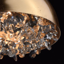 Nowoczesna lampa wisząca ze złotą folią i kryształowym wykończeniem Chiaro Flora 298011701