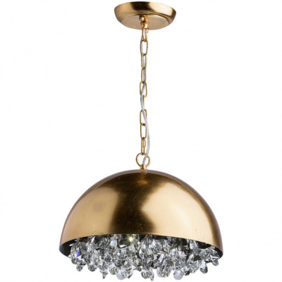 Nowoczesna lampa wisząca ze złotą folią i kryształowym wykończeniem Chiaro Flora 298011701