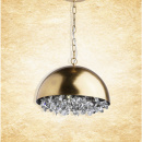 Nowoczesna lampa wisząca ze złotą folią i kryształowym wykończeniem Chiaro Flora 298011701