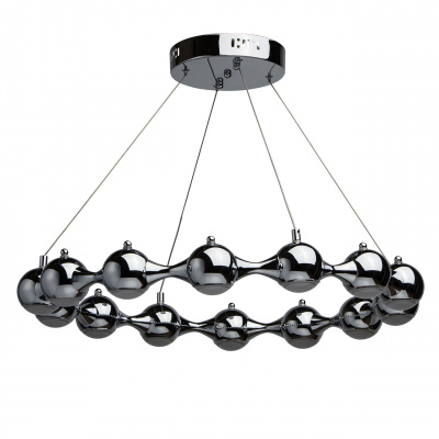 Nowoczesne oświetlenie LED do salonu czarny chrom RegenBogen Techno 492013014