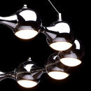 Nowoczesne oświetlenie LED do salonu czarny chrom RegenBogen Techno 492013014