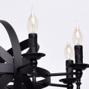 Nowoczesny czarny żyrandol kula z elementami stylu średniowiecznego 249017208