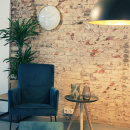 Nowoczesny zegar ścienny Glamour Nextime 40 cm, biały / złoty 3235 WI