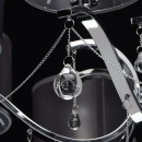 Nowoczesny żyrandol na 8 żarówek - chrom, kryształy, czarne klosze 379019108