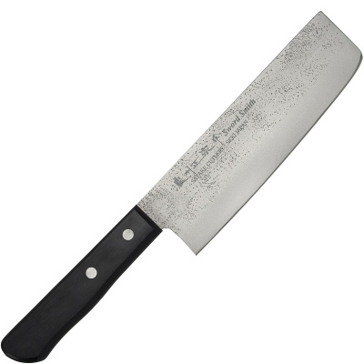 Nóż kuchenny do ziół i warzyw Nakiri Satake Nashiji Black Pakka 16cm 801-720