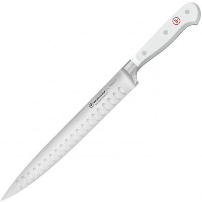 Nóż kuchenny zagłębienia w ostrzu 23 cm Wusthof Classic biała rękojeść W-1040200823