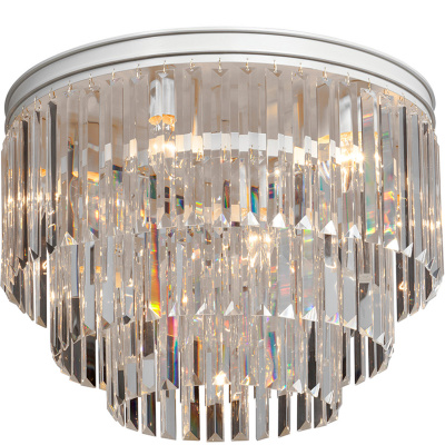 Okrągła lampa sufitowa kryształowa z dużych, sztabkowych kryształów Vitaluce VE5151-0/6+3+1PL