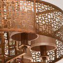 Okrągła lampa wisząca w stylu loftowym RegenBogen Loft miedź 185010310