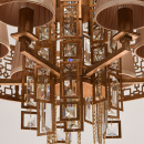 Okrągła lampa wisząca w stylu loftowym RegenBogen Loft miedź 185010310