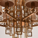 Okrągła lampa wisząca w stylu loftowym RegenBogen Loft miedź 185010310