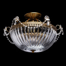 Okrągła, mosiężna lampa sufitowa szklana kopuła z kryształami MW-LIGHT Classic 482010204