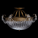 Okrągła, mosiężna lampa sufitowa szklana kopuła z kryształami MW-LIGHT Classic 482010204