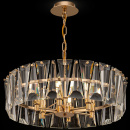 Okrągła, złota szklana lampa wisząca Puntes Maytoni MOD043PL-06G