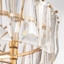 Okrągła, złota szklana lampa wisząca Puntes Maytoni MOD043PL-06G