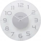 Okrągły zegar ścienny Classy Nextime 30 cm, transparentny 8817 TR