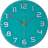 Okrągły zegar ścienny Classy Nextime 30 cm, turkusowy 8817 TQ