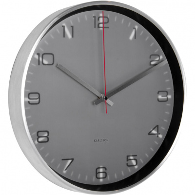 Okrągły zegar ścienny Hologram Karlsson czarny 30 cm KA5656BK