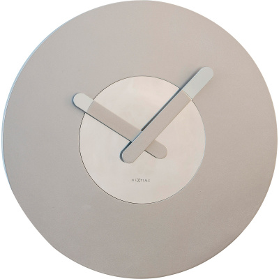 Okrągły zegar ścienny In Touch Nextime srebrny 3189 ZI