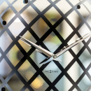 Okrągły zegar ścienny z wahadłem Pendula Nextime srebrny 8185 ZI