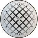 Okrągły zegar ścienny z wahadłem Pendula Nextime srebrny 8185 ZI