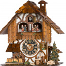 Oryginalny zegar z tancerzami, kołem młyńskim i kukułką Hones 28 cm HS-678T