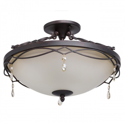 Oświetlenie sufitowe czarny metal i matowe szkło CHIARO 382010703