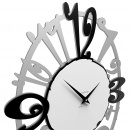 Owalny zegar ścienny Michelle CalleaDesign aluminium / czarny / biały 10-129-5