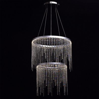 Ozdobny żyrandol LED z kaskadowymi kryształami RegenBogen 617010302