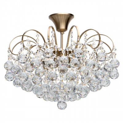 Ozdobny żyrandol w mosiężnym kolorze z kryształami do salonu jadalni Pearls 232016506