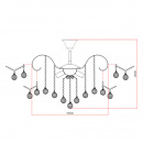 Ozdobny żyrandol z okrągłymi kryształami do salonu lub jadalni Pearls 232016708