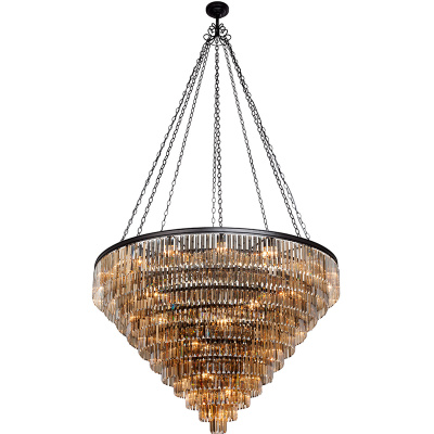 Pałacowy żyrandol Vitaluce, bursztynowe kryształy VE1809-1/16+28+1