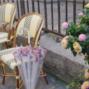 Parasol damski w kwiaty, przezroczysty 85 cm Smati Paris UBUL6609